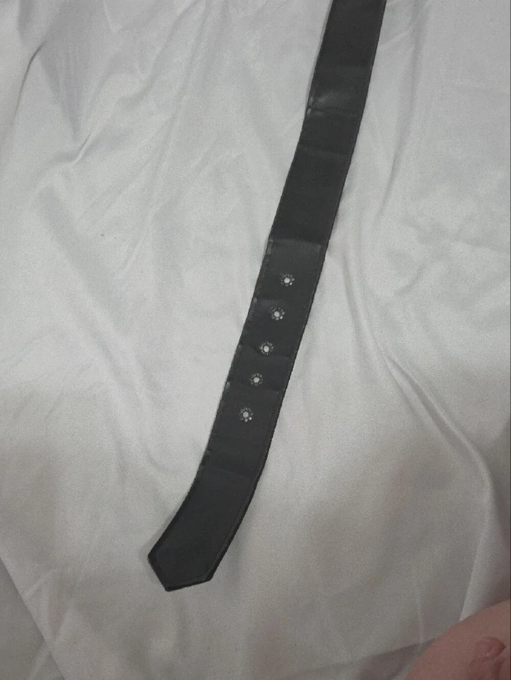Classic Design Black Fabric Covered Belt, Square Buckle, Size 28-32, Good Cond